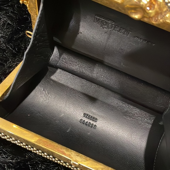 Alexander McQueen Cylinder Black Studded Cross Body Clutch with Scull ornament - Picture 7 of 10